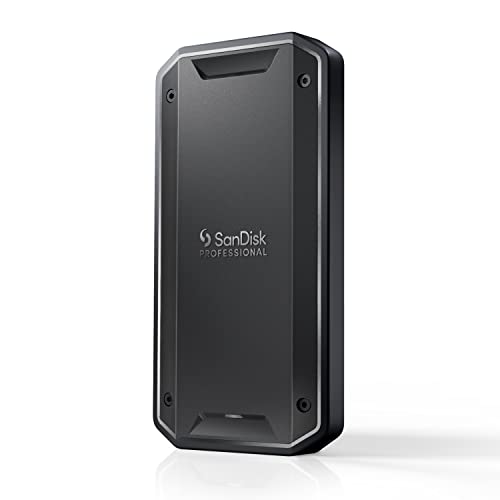 SanDisk Professional 2To PRO-G40 SSD jusqu'à 2700Mo/s, SSD Externe, Thunderbolt 3 (40Gbit/s), USB-C (10Gbit/s) Conception Ultra-Robuste IP68 résistance élevée à l'eau et à la poussière