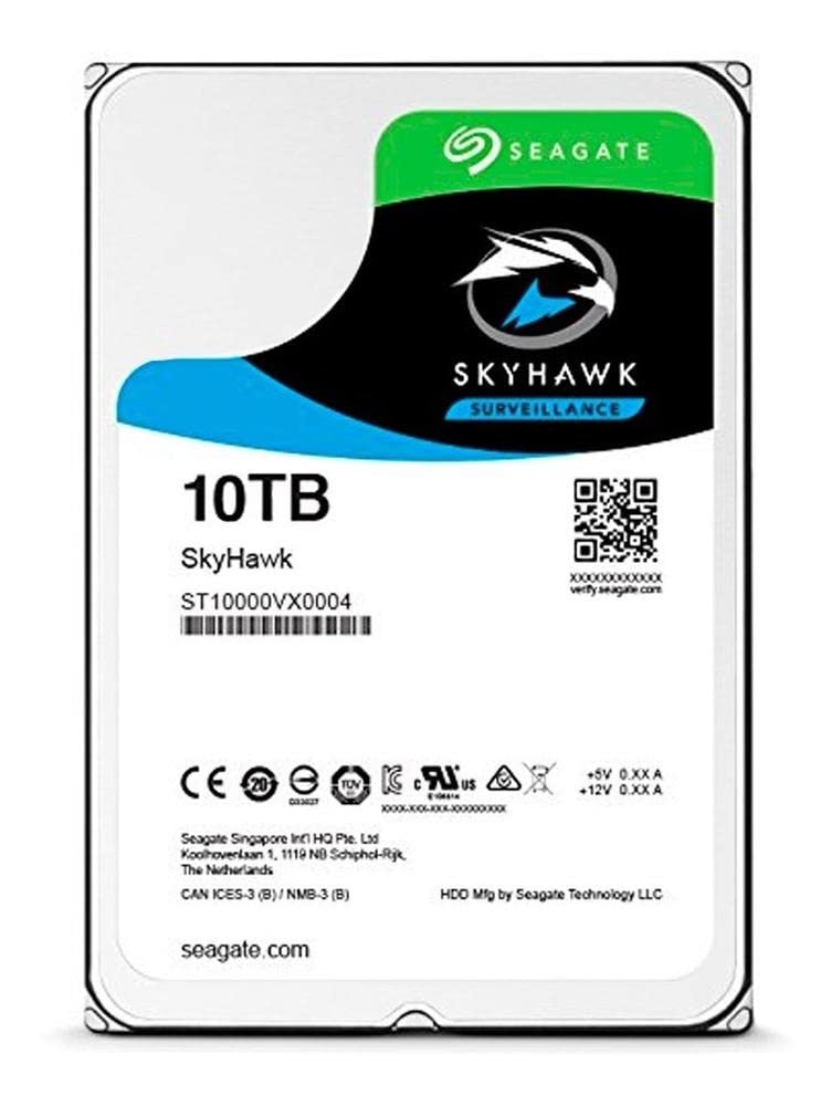 Seagate 3.5-Inch 10 TB SkyHawk Internal Hard Drive for 1-64 Camera Surveillance Systems - Silver