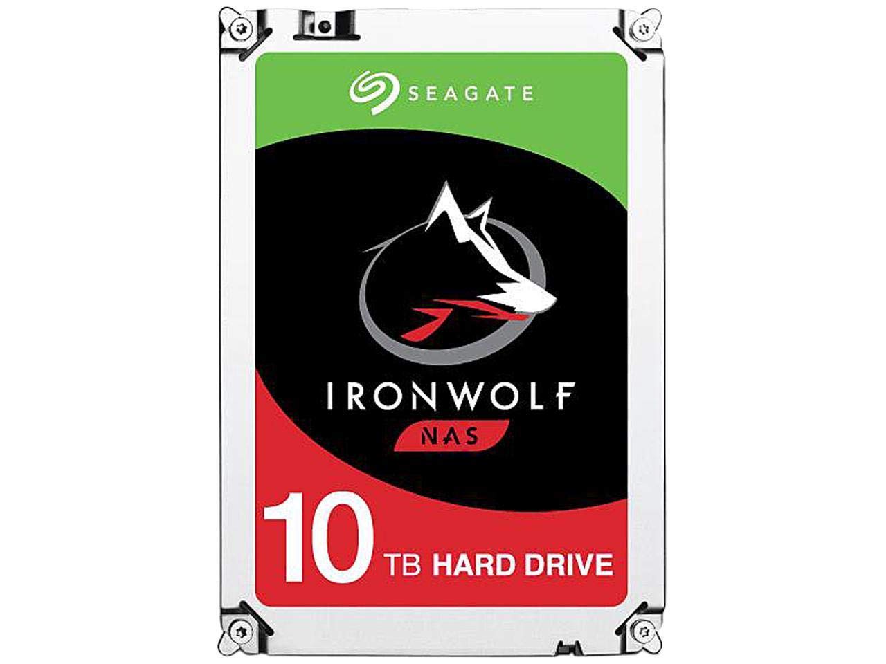 Seagate ST10000VN0004 HDD Internal 10 TB IronWolf SATA 3.5 Computer Hard Disk Drive - Silver
