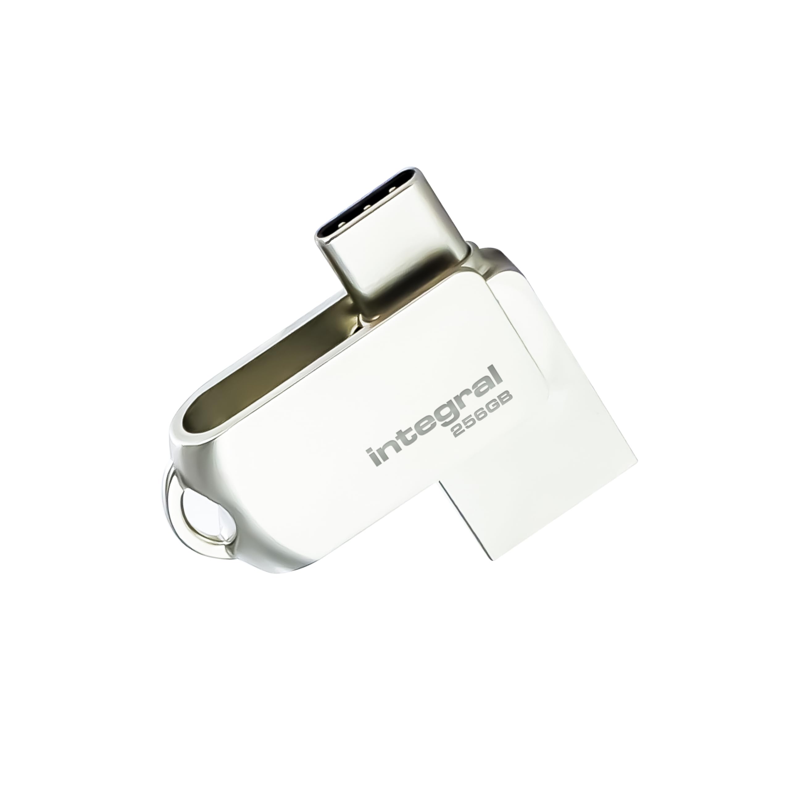 Integral 256GB 360-Dual USB 3.2 Gen 1 Type C & Type A Flash Drive with Solid Metal Casing, Fast Transfer Speeds and Simply Plug & Play