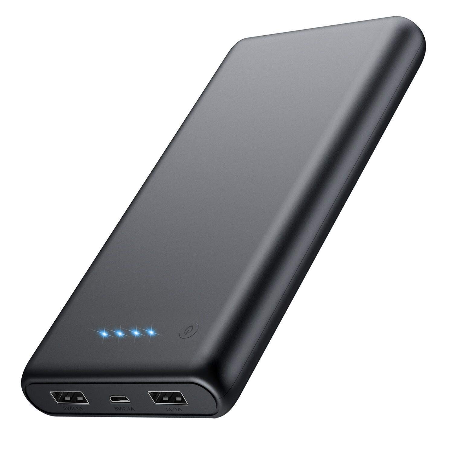 HETP Power Bank, Portable Charger 24800 mah Ultra Compact High Speed External Battery, 4 LED Lights, Dual USB ports Power Bank for Phone and Tablet