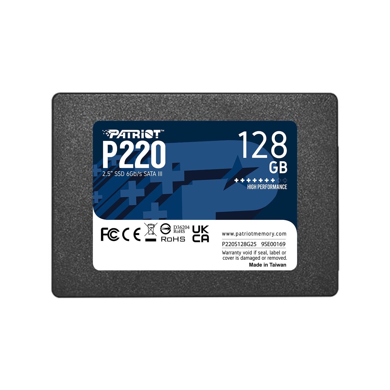 Patriot P220 SATA 3 128GB Internal Solid State Drive 2.5” - P220S128G25