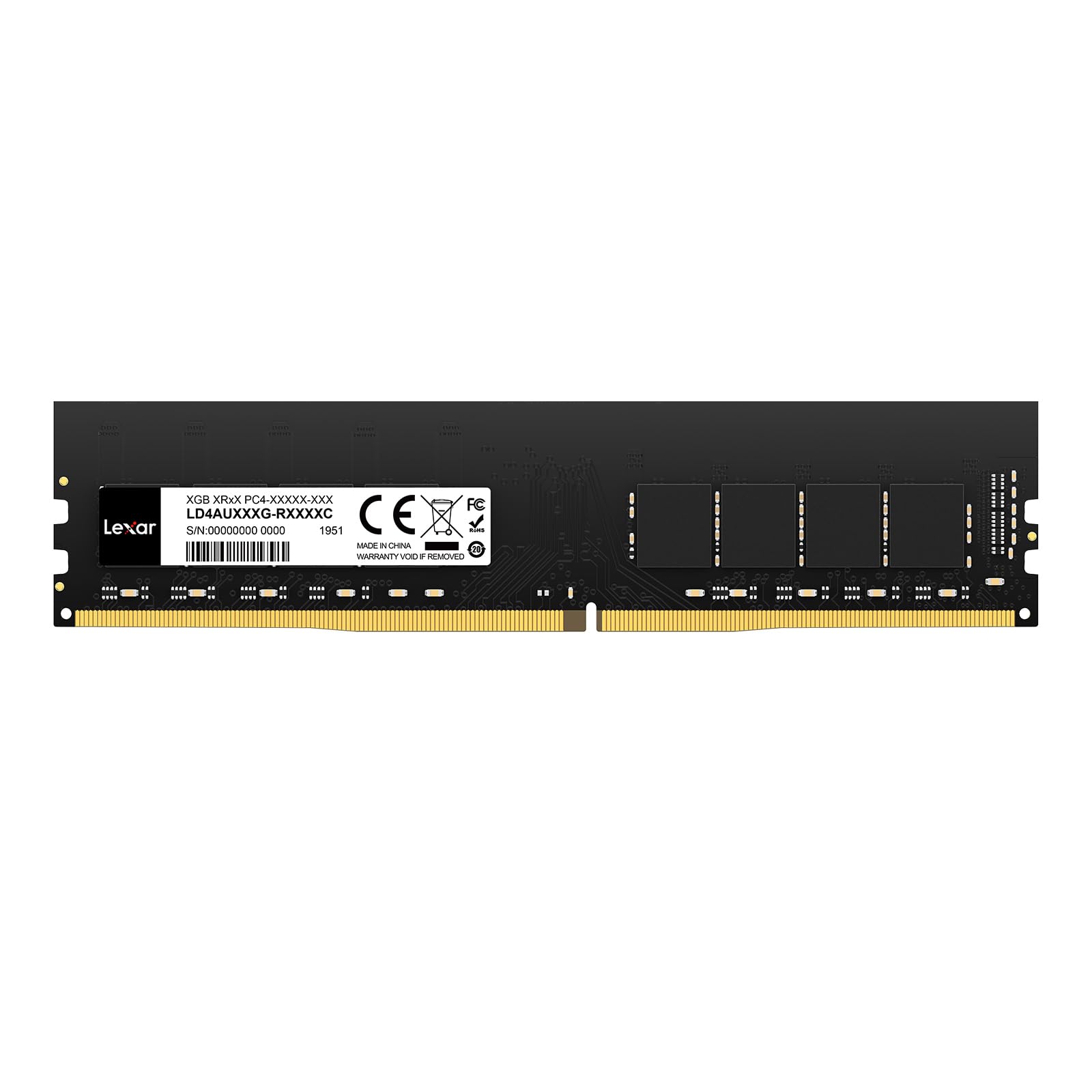 Lexar UDIMM 16GB DDR4 RAM 3200 MHz, 288-Pin DDR4 U-DIMM Desktop Memory, High-Performance Computer Memory, PC RAM Module Upgrade(LD4AU016G-B3200ASST)