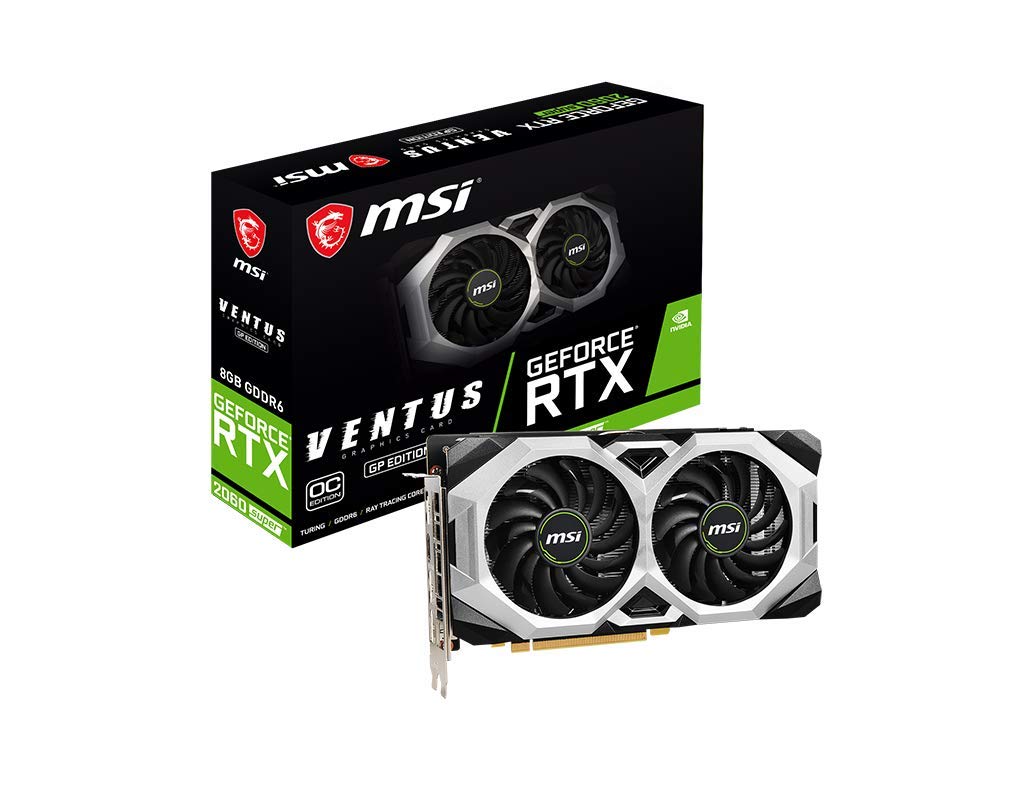 MSI NVIDIA GEFORCE RTX 2060 SUPER VENTUS GP OC Graphics Card '8GB GDDR6, 1665MHz, 3x DisplayPort, HDMI, Dual Fan Cooling System'