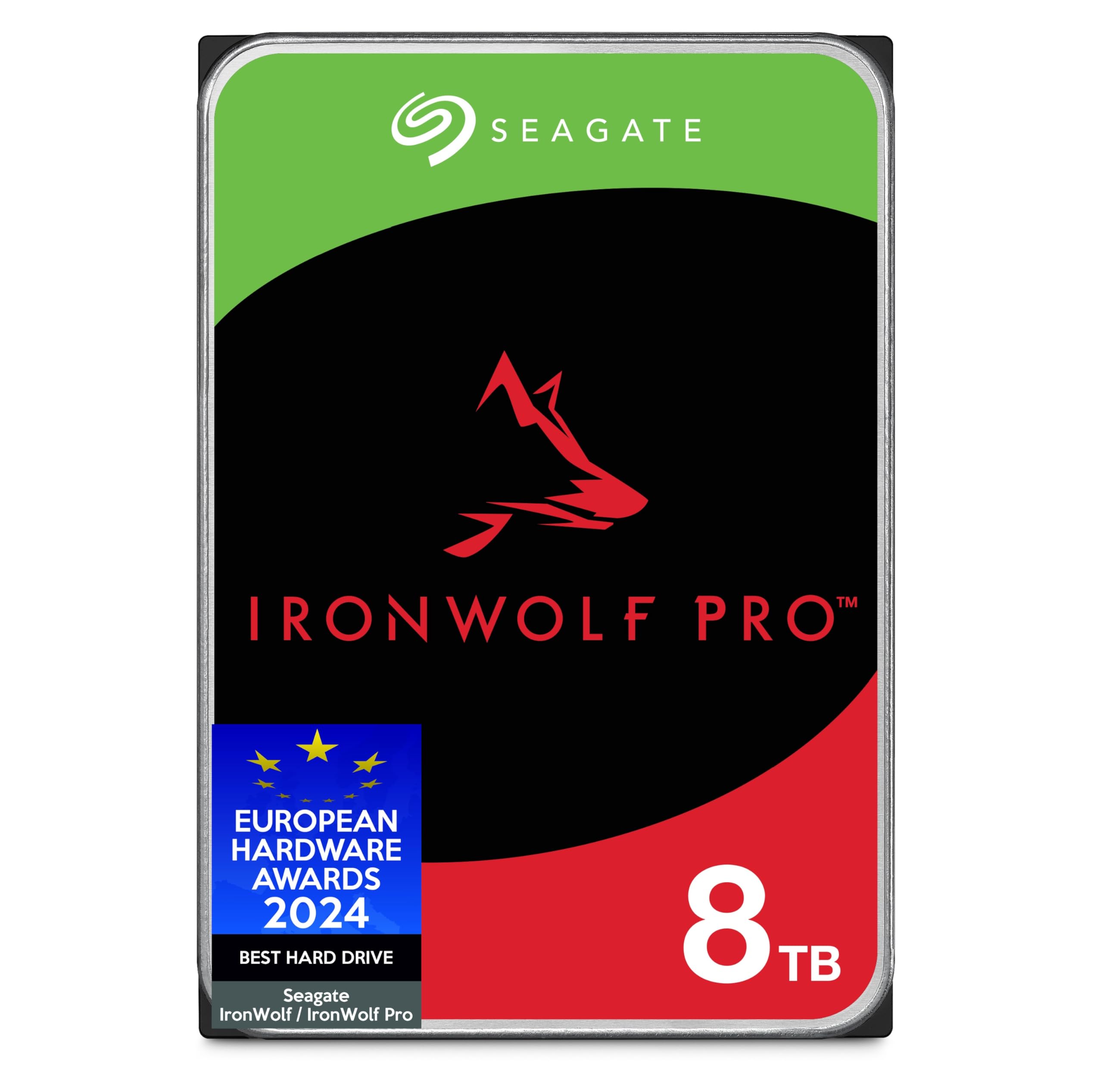 Seagate IronWolf Pro 8TB, Enterprise Internal NAS HDD, CMR 3.5 Inch, SATA 6GB/s, 7.200 RPM, 256MB Cache for RAID NAS, Data Rescue Services, Frustration Free Packaging (ST8000NTZ01)