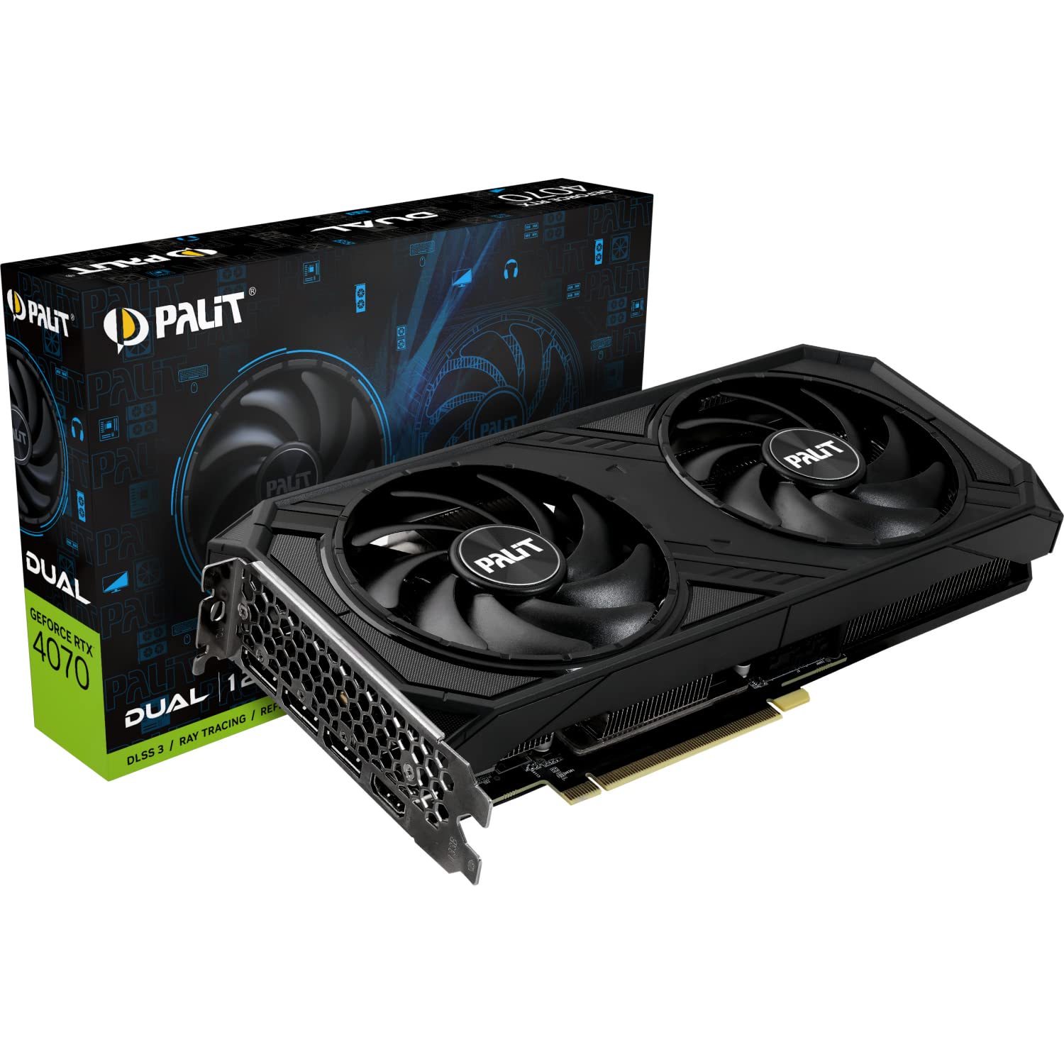 Palit Dual Nvidia GeForce RTX 4070 12GB GDDR6X DLSS 3 Graphics Card - NED4070019K9-1047D