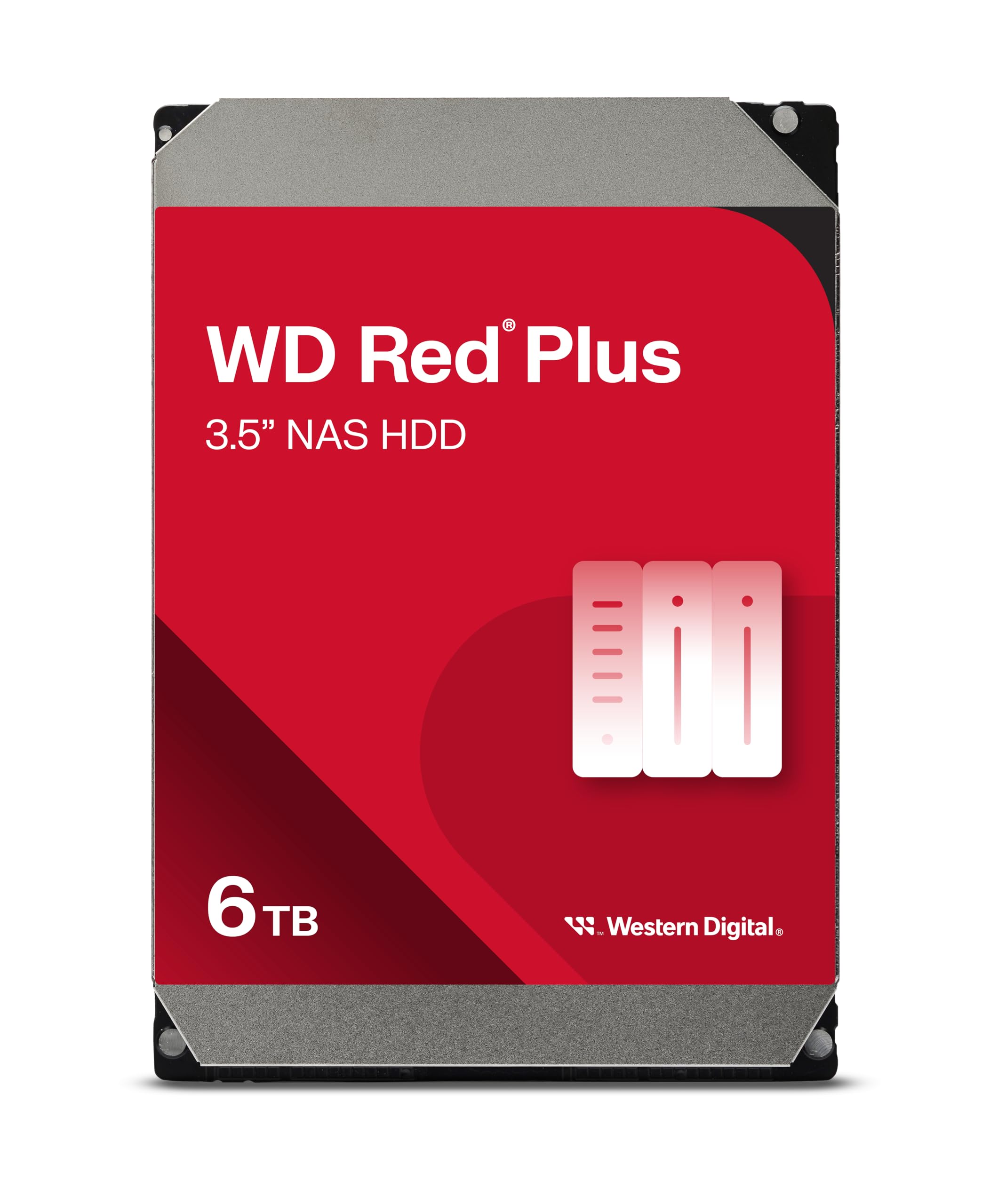 WD Red Plus 6TB NAS 3.5" Internal Hard Drive - 5400 RPM Class, SATA 6 Gb/s, CMR, 256MB Cache